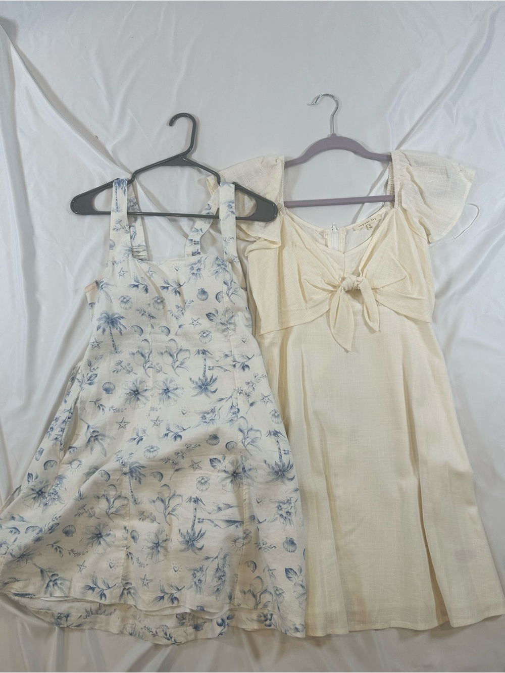 Hollister Cream Floral Midi Dress & Hollister Cream Tie-Front Midi Dress